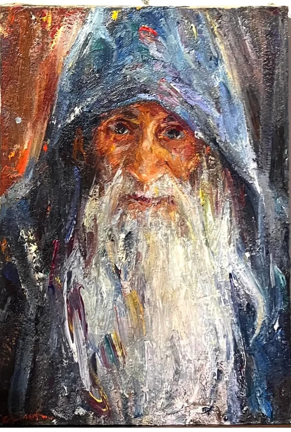 Calugar — Gheorghe Lisita, ulei pe panza