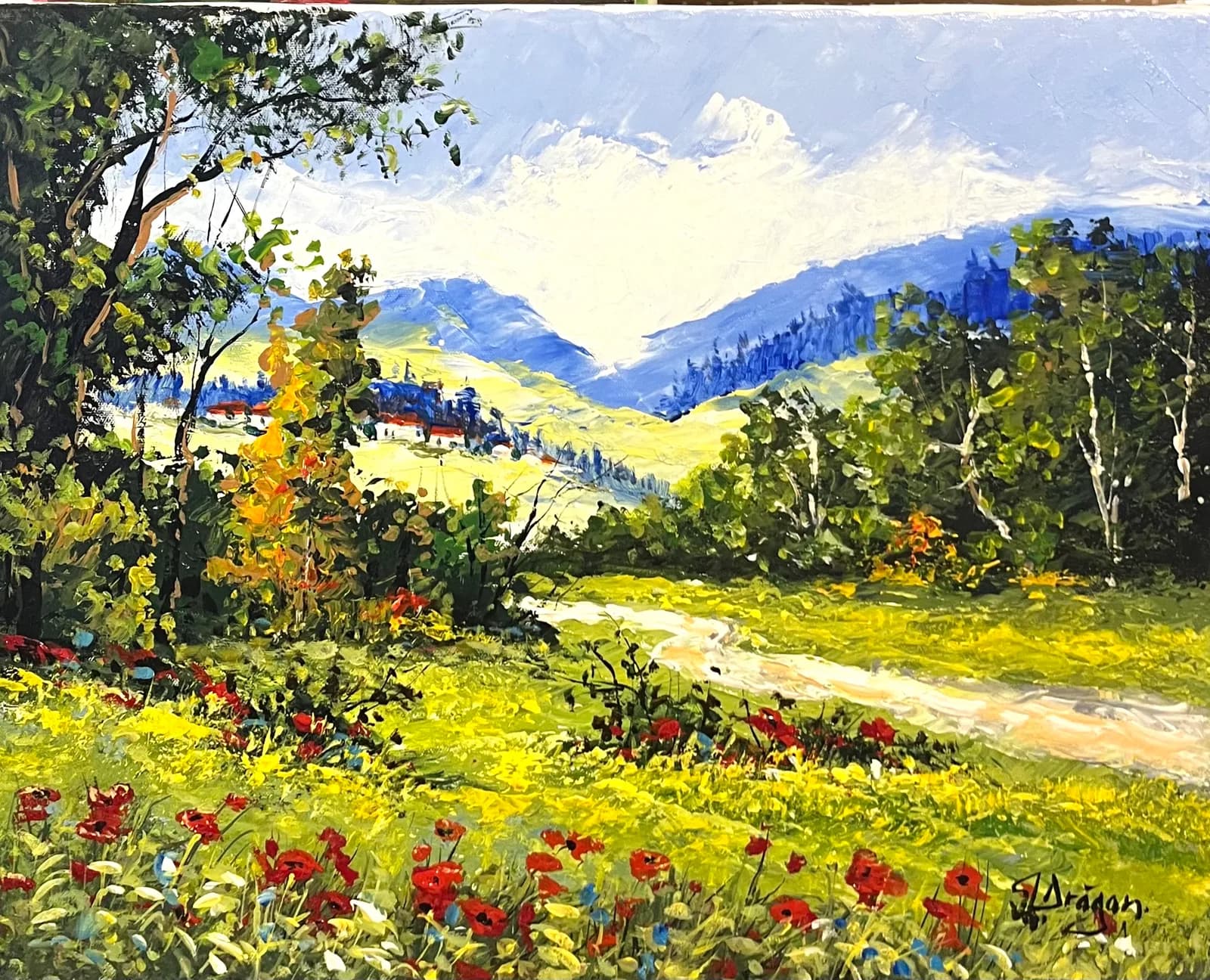 Camp — Gheorghe Dragan, acril pe pânză