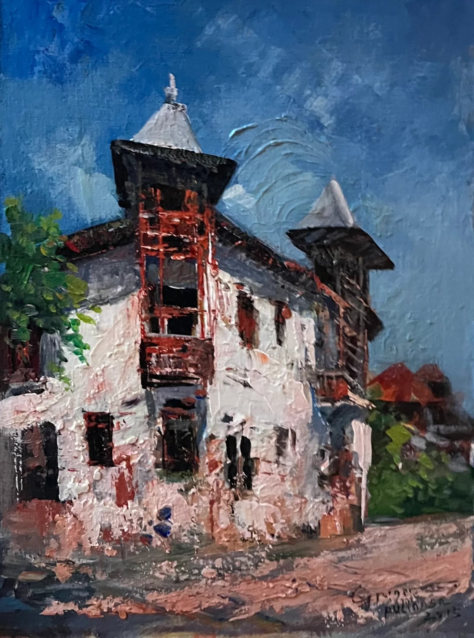Clădirea de pe colt — Grigore Stan, ulei pe pânză