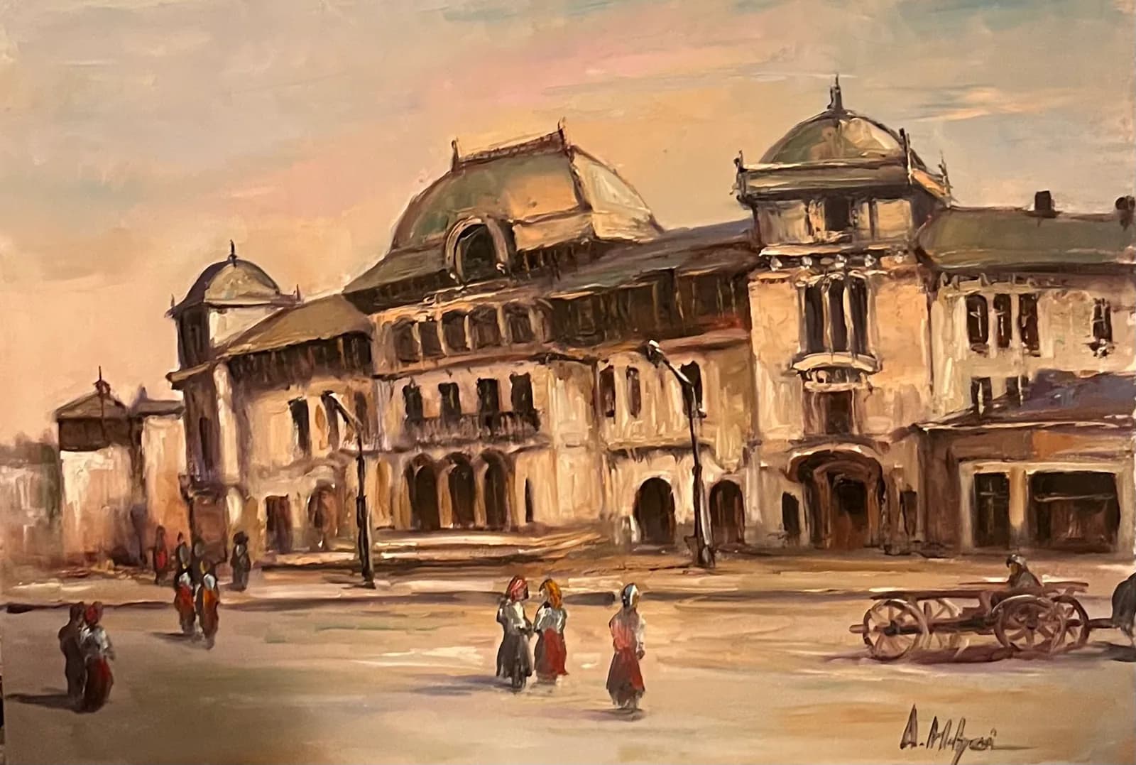 Curtea mare — ulei pe pânză