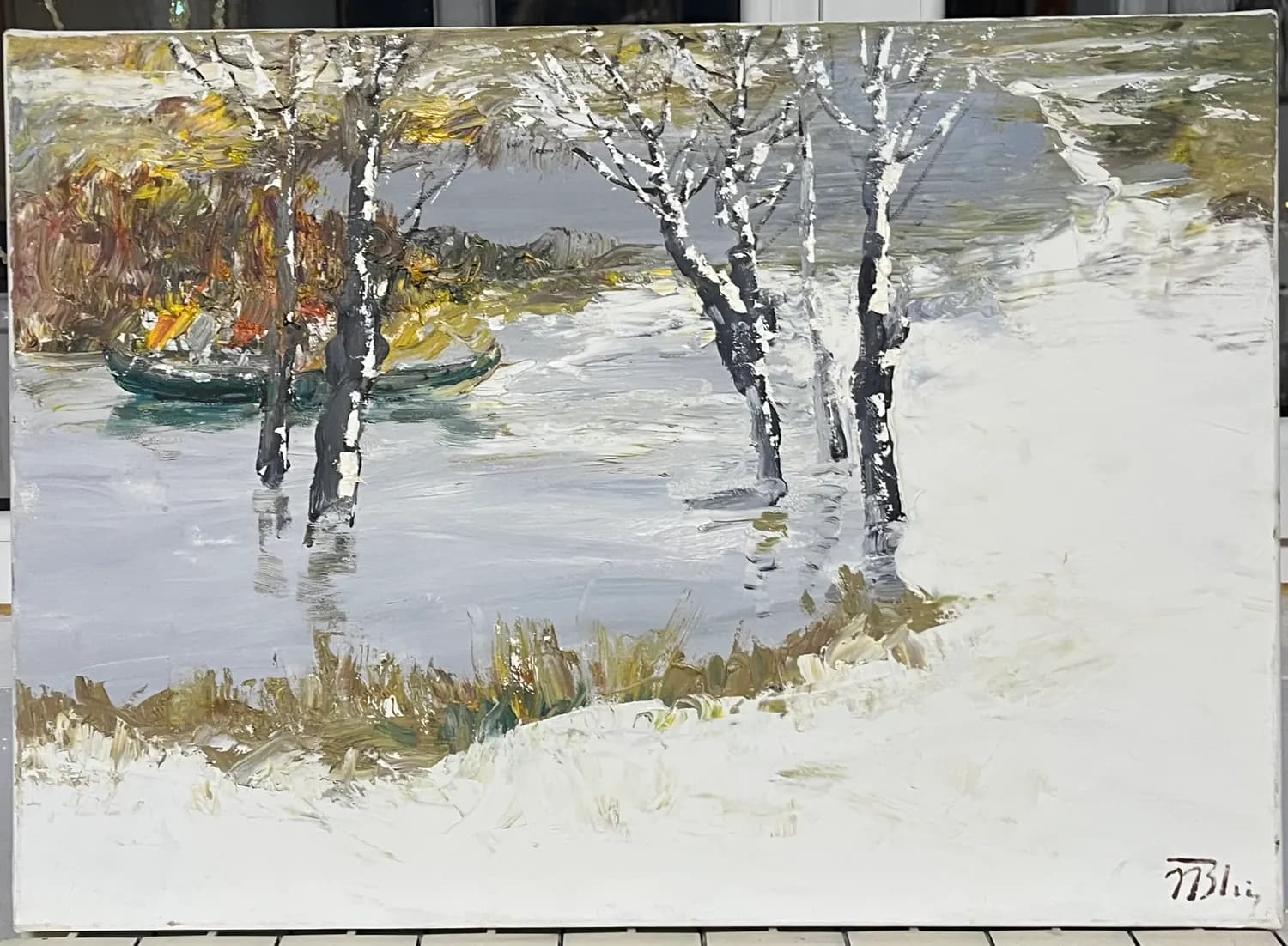 Iarna — Nicolae Blei, ulei pe panza