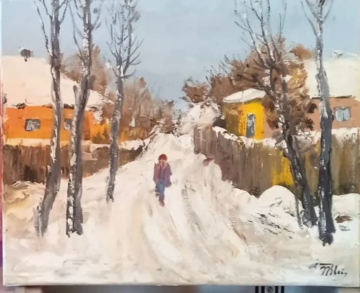 Iarna — Nicolae Blei, ulei pe panza