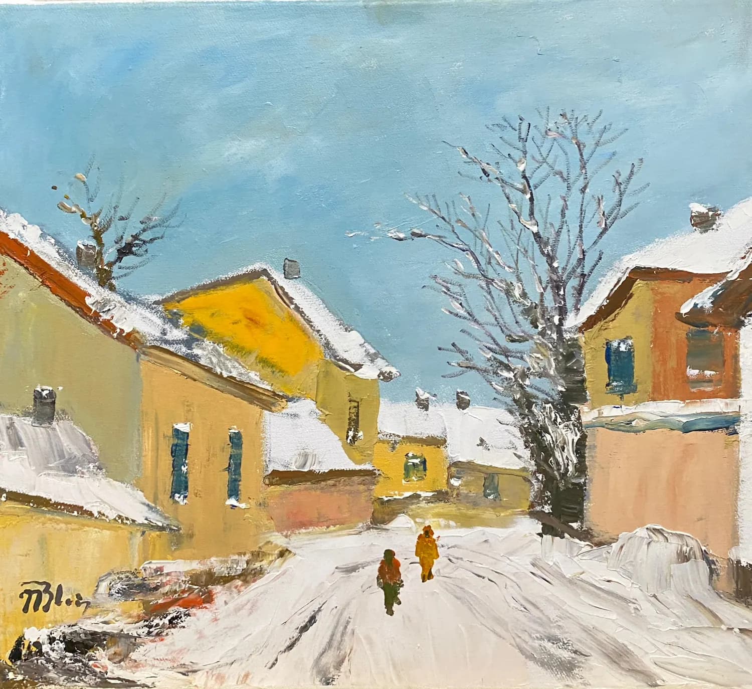 Iarna — Nicolae Blei, ulei pe panza