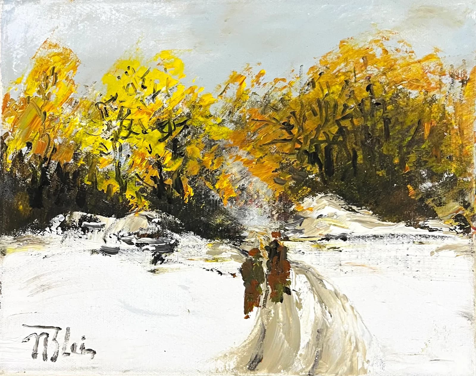 Iarna-la joaca — Nicolae Blei, ulei pe pânză