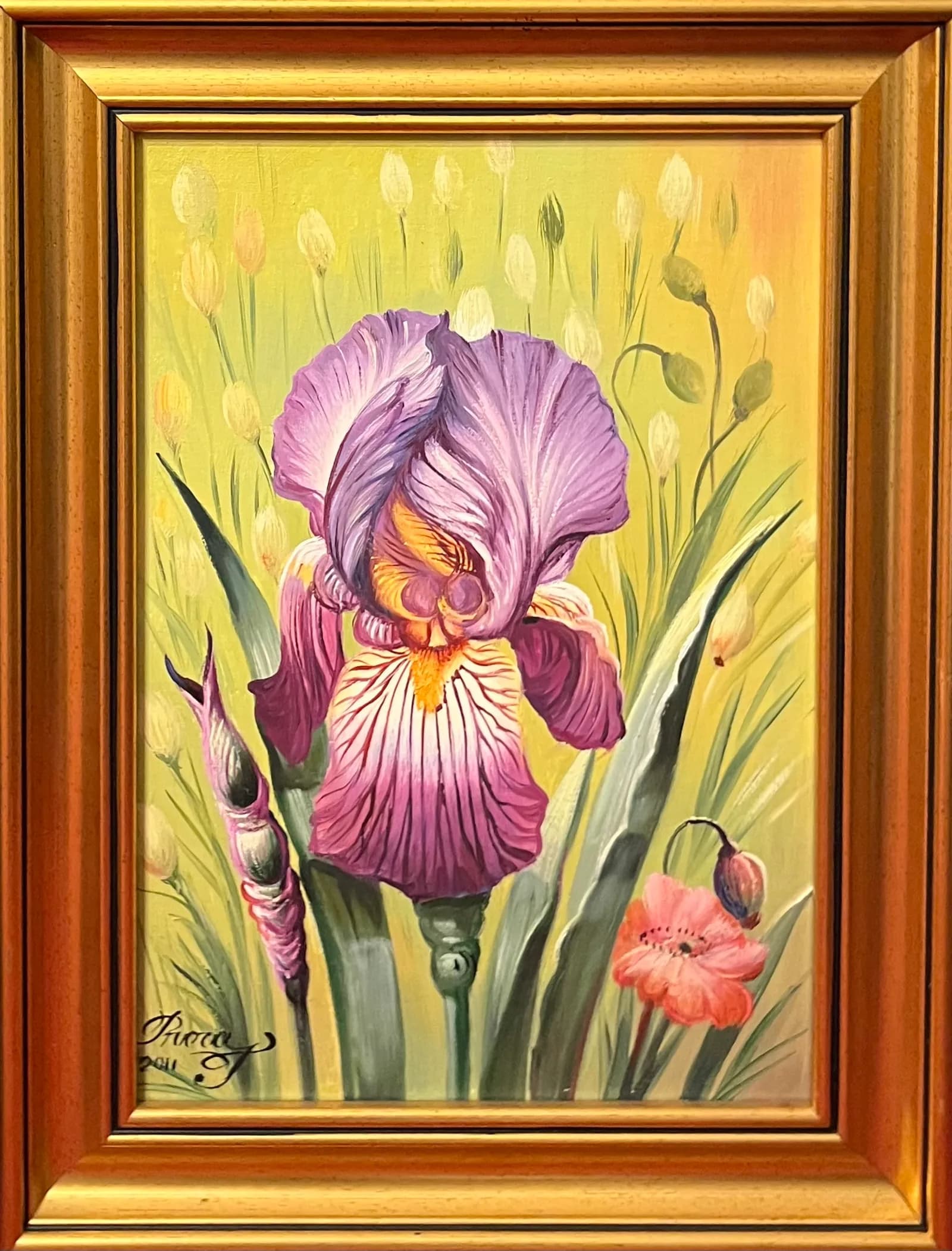 Iris lila — Titu Proca, ulei pe pânză