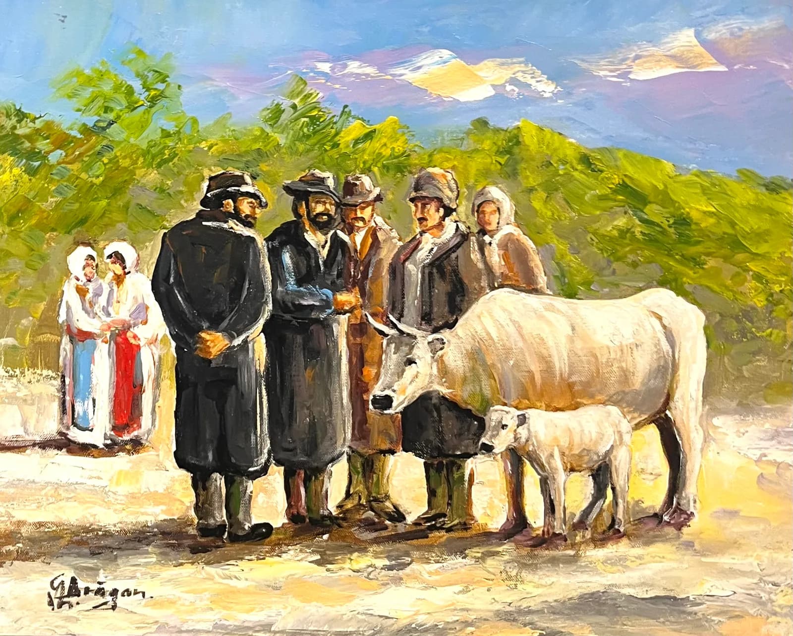 La piata — Gheorghe Dragan, acril pe pânză