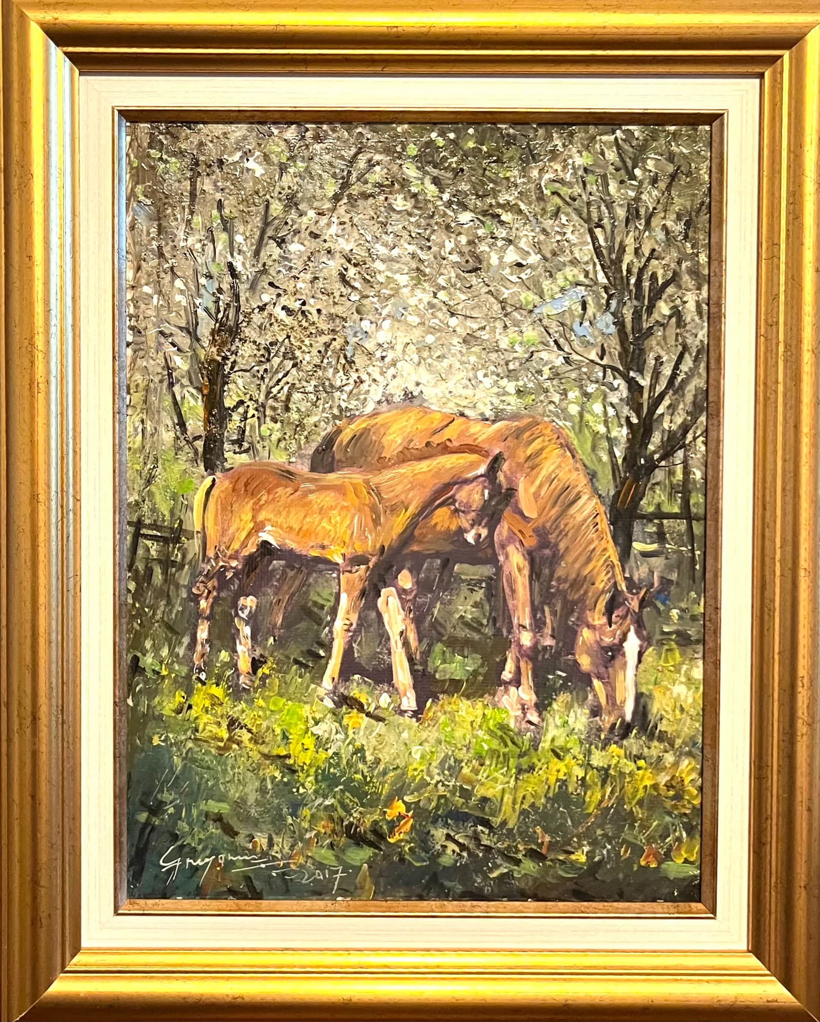 Mama și manzul — Grigore Stan, ulei pe pânză