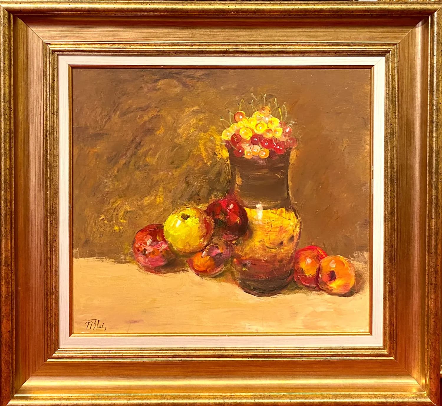 Natura statica cu fructe — Nicolae Blei, ulei pe panza