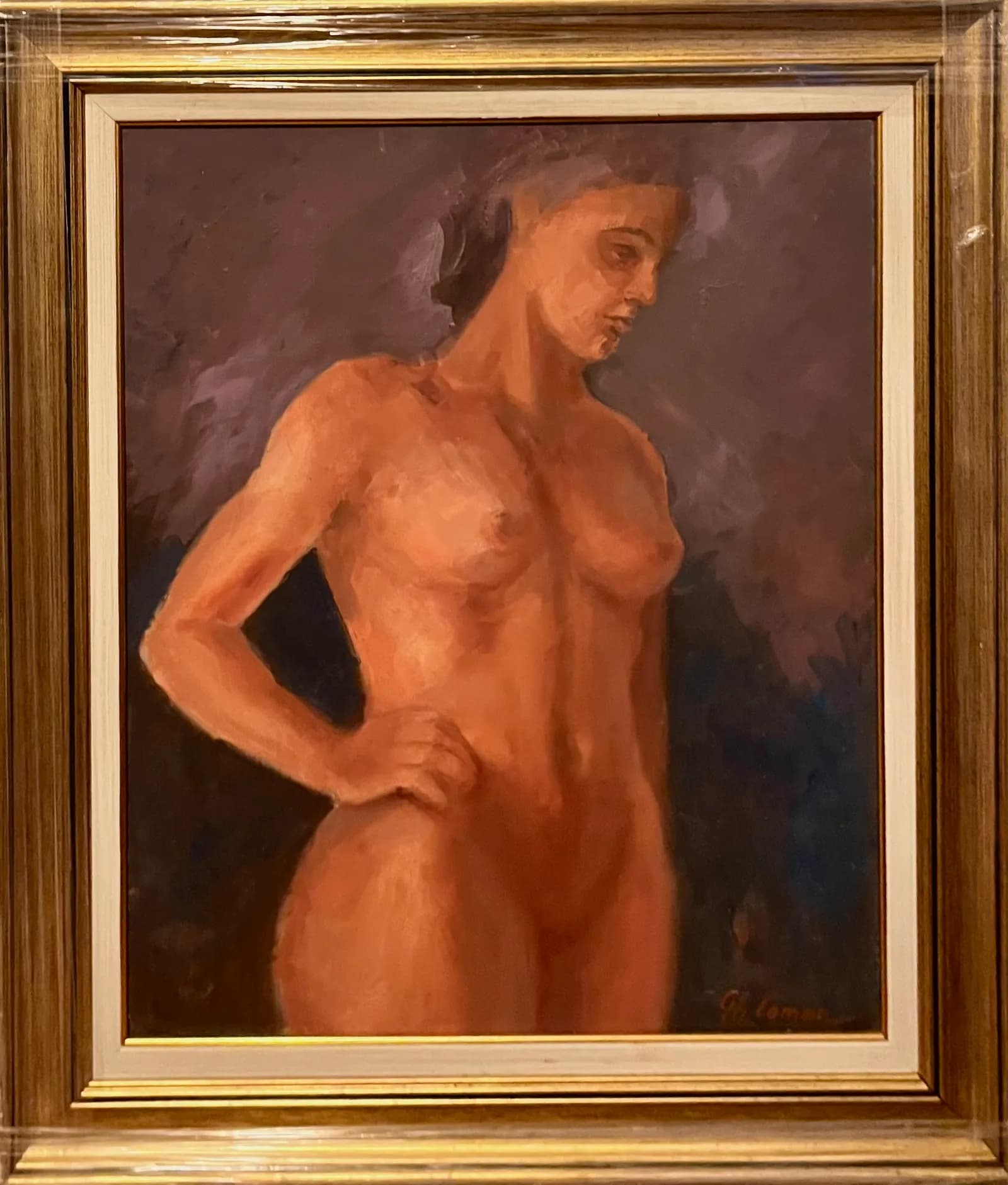 Nud cu mâna în sold — Gheorghe Coman, ulei pe pânză
