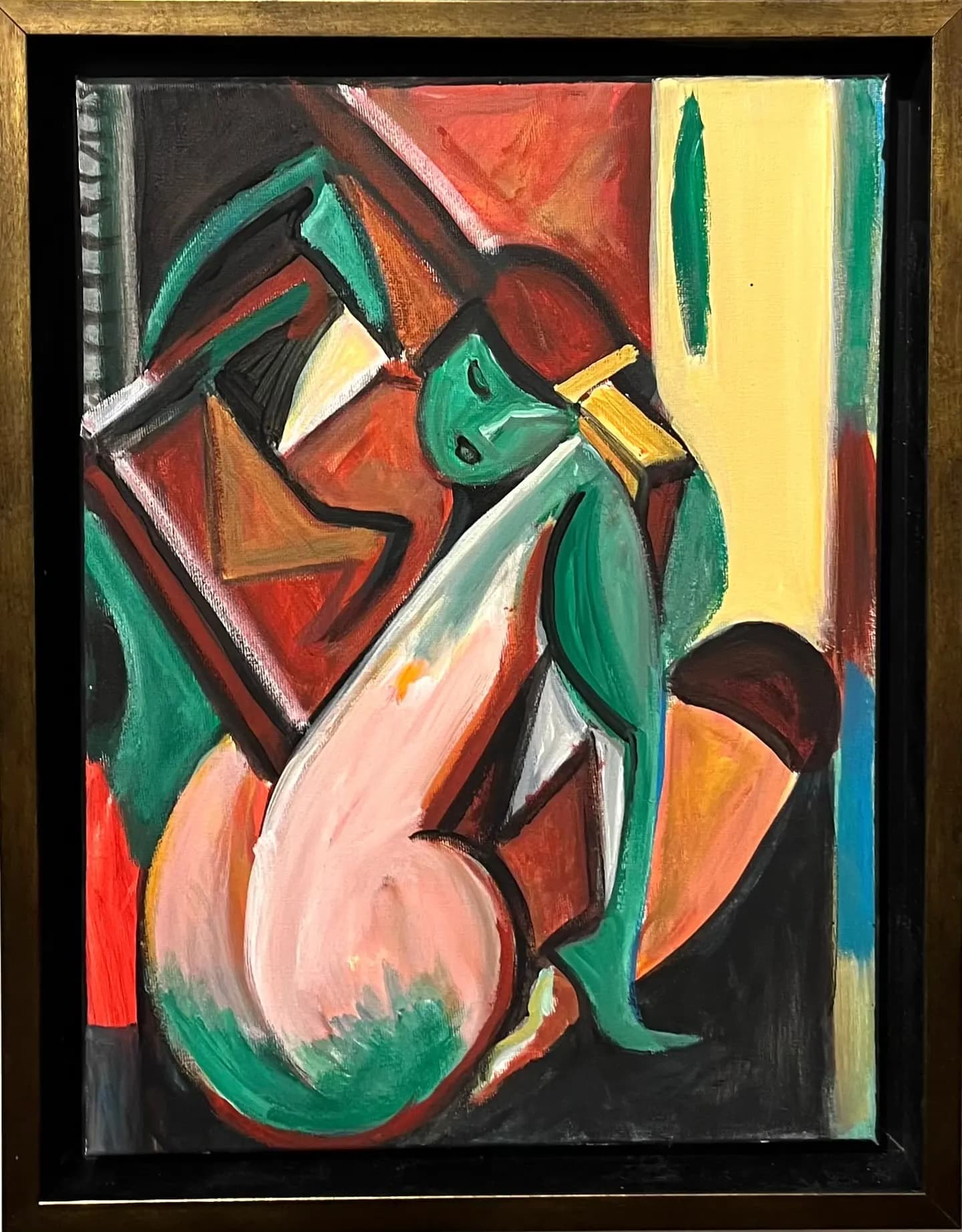 Nud cubist — Mihai Ioan, acril pe panza