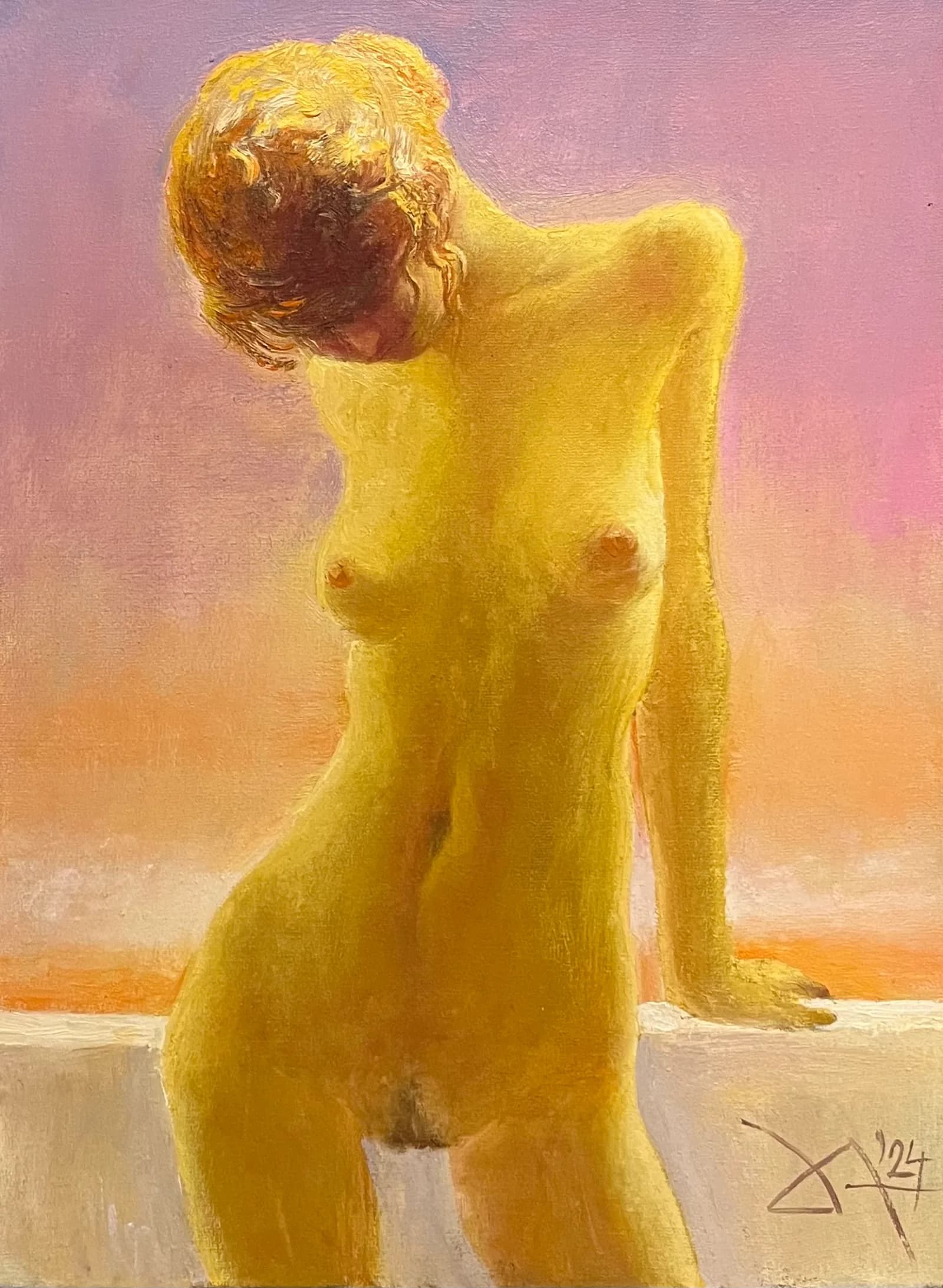 Nud model — Jan Albu, ulei pe pânză