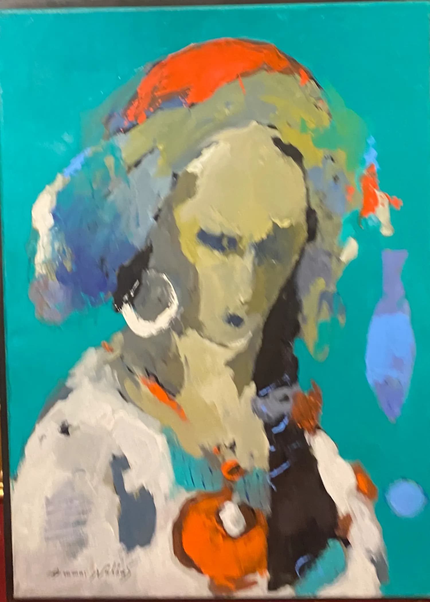 Portret femeie — Ammar Alnahhas, acril pe panza