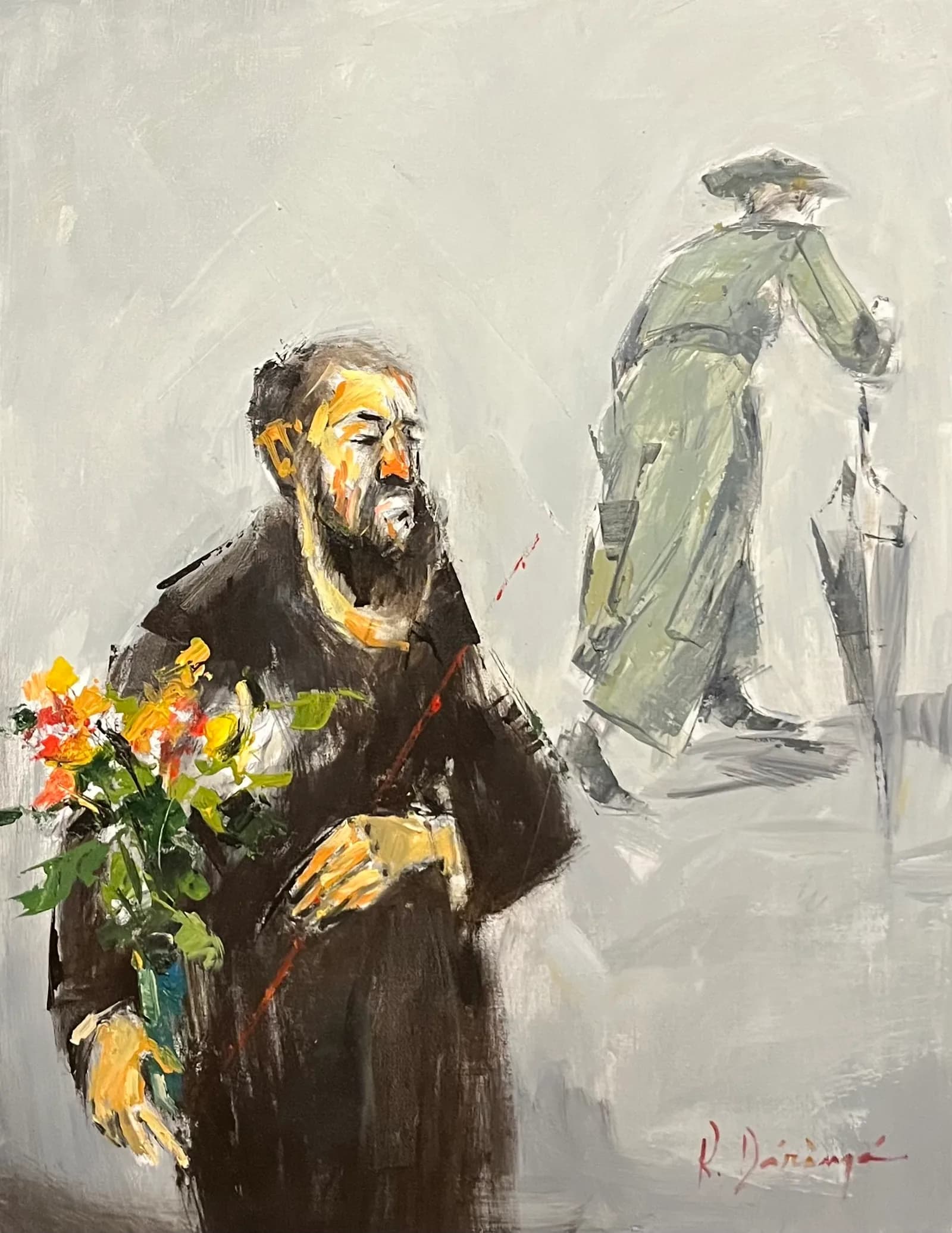 Radu Daranga-Vânzătorul de flori — Radu Daranga, ulei pe pânză