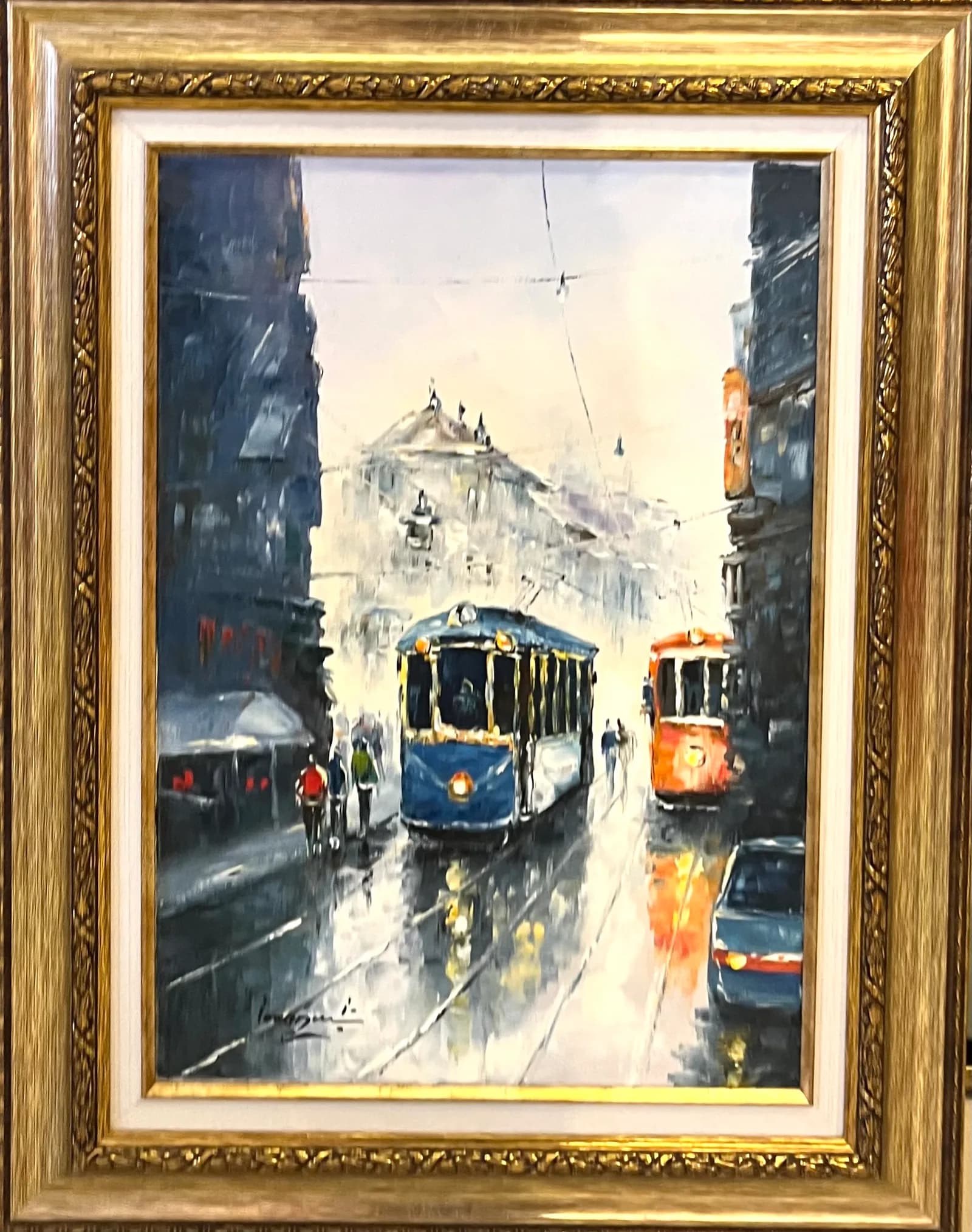Tramvaiul albastru — Ilie Ionascu, ulei pe pânză