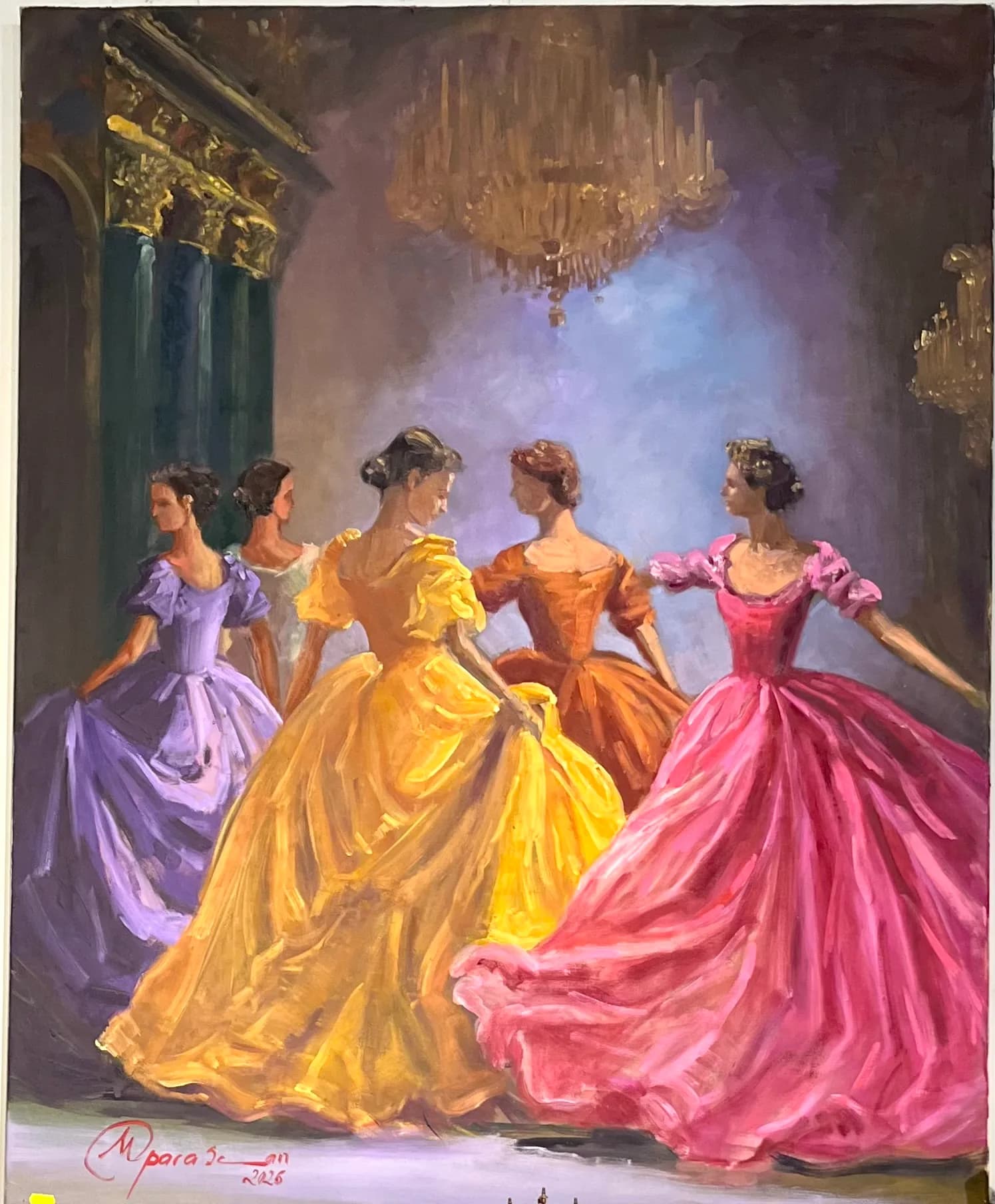 Bal la palat — MARIA PARASC, ulei pe pânză