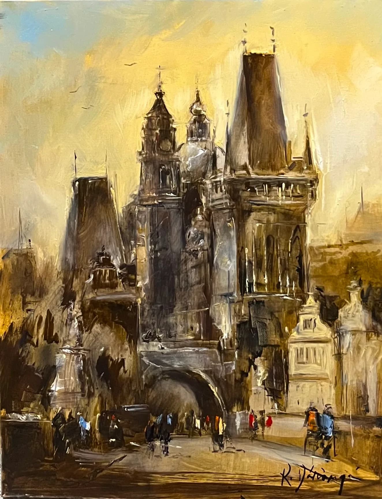 Cetate în Praga — Radu Daranga, ulei pe pânză