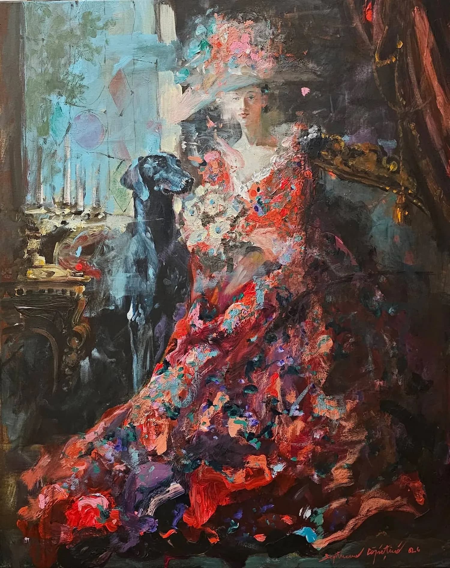 Compoziție – — Septimiu Capatina, acril pe panza