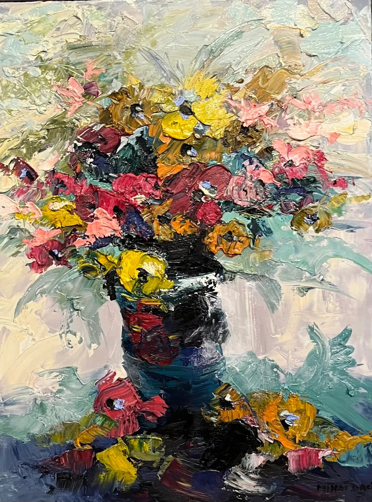 Dansul florilor — Popescu Mihai Silviu, ulei pe pânză