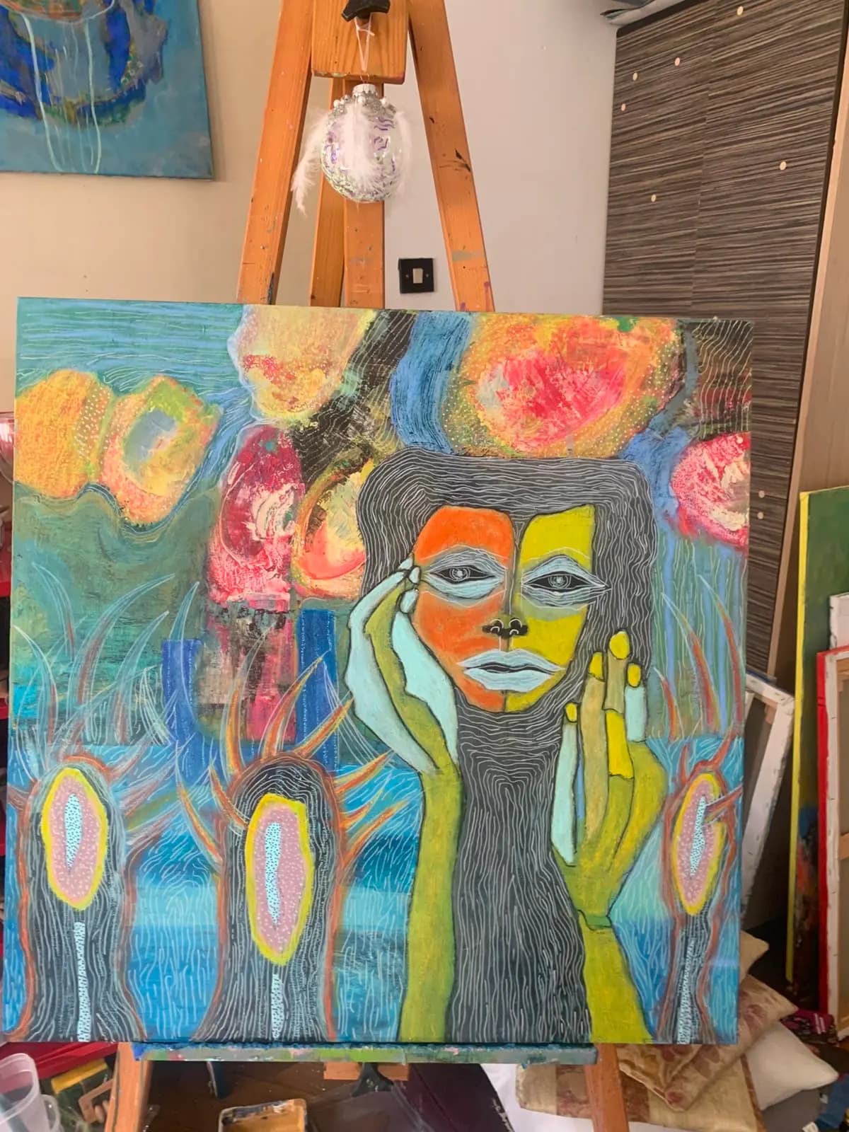 Indragostita — Dana Ciuca, acril pe panza