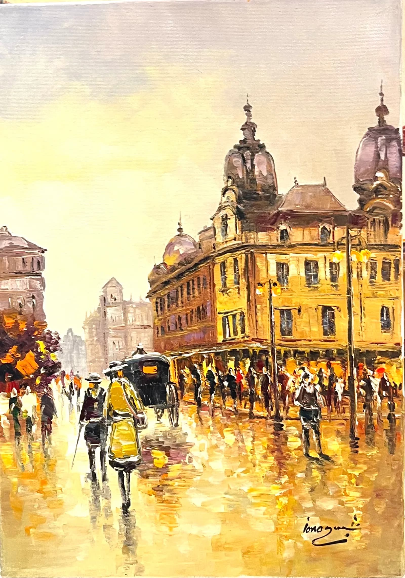 Orașul vechi — Ilie Ionascu, ulei pe pânză