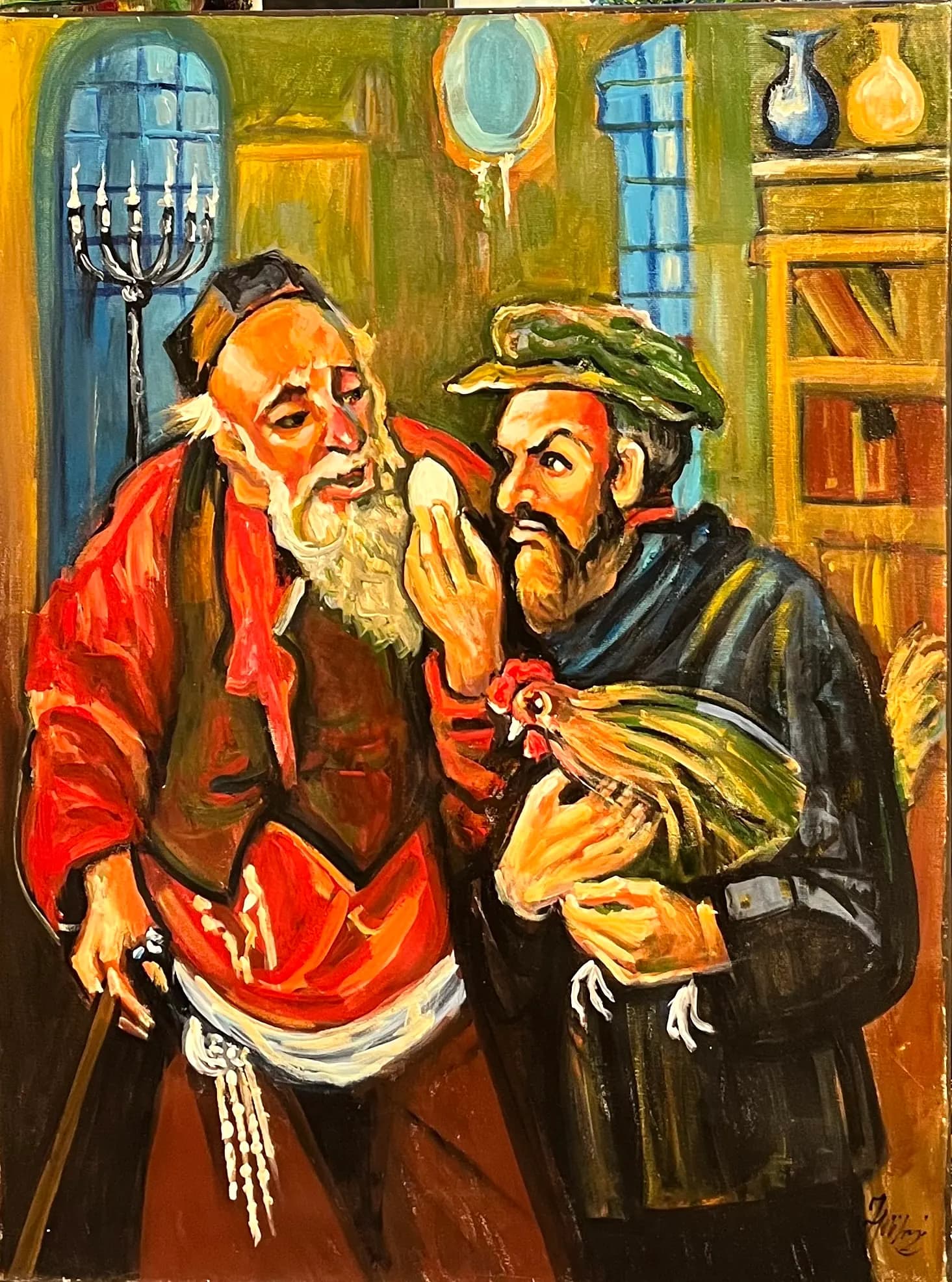 Oul sau Găina? — Mihai Ioan, acril pe panza
