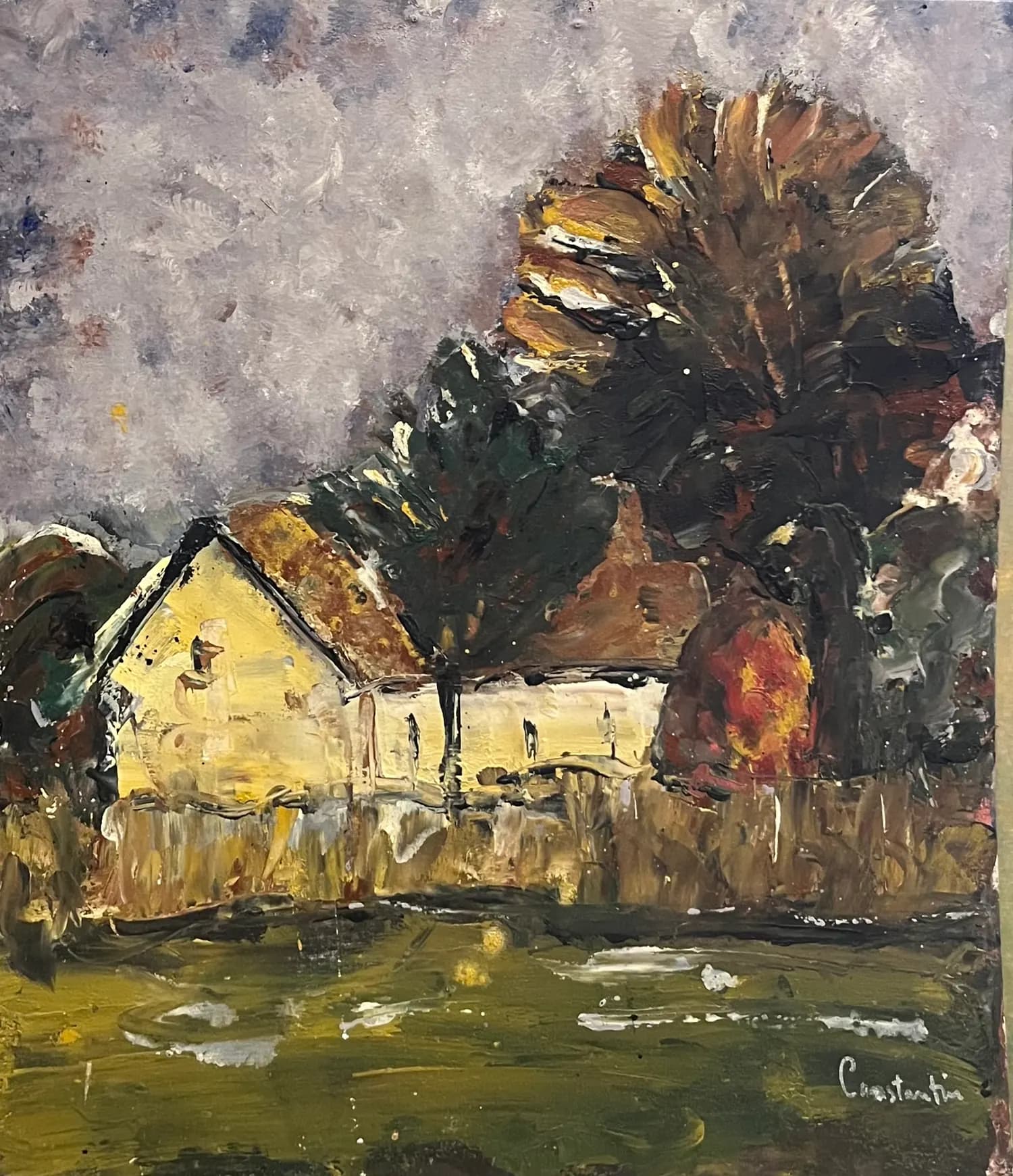 Peisaj — Gelu Constantin, ulei pe carton