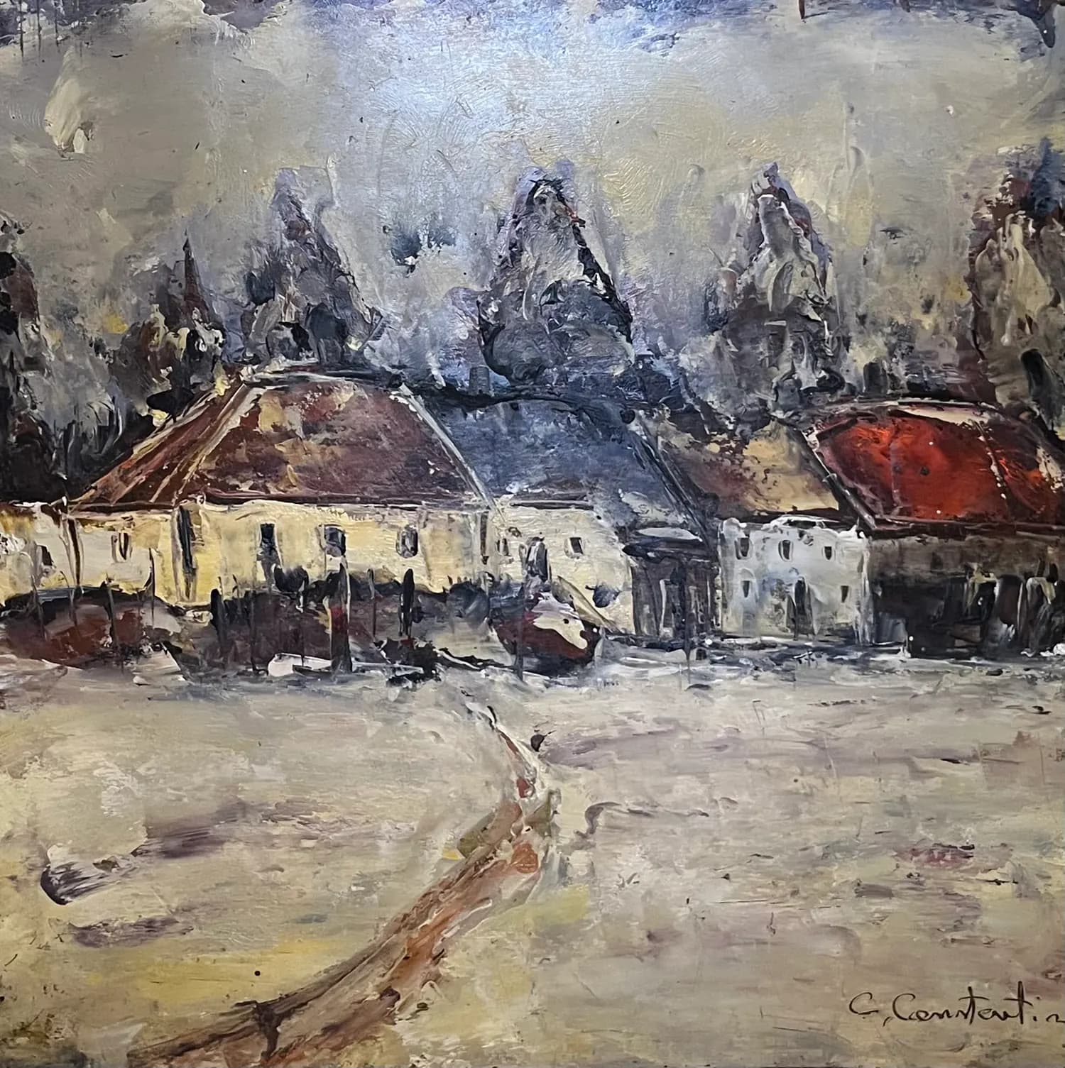 Peisaj — Gelu Constantin, ulei pe carton