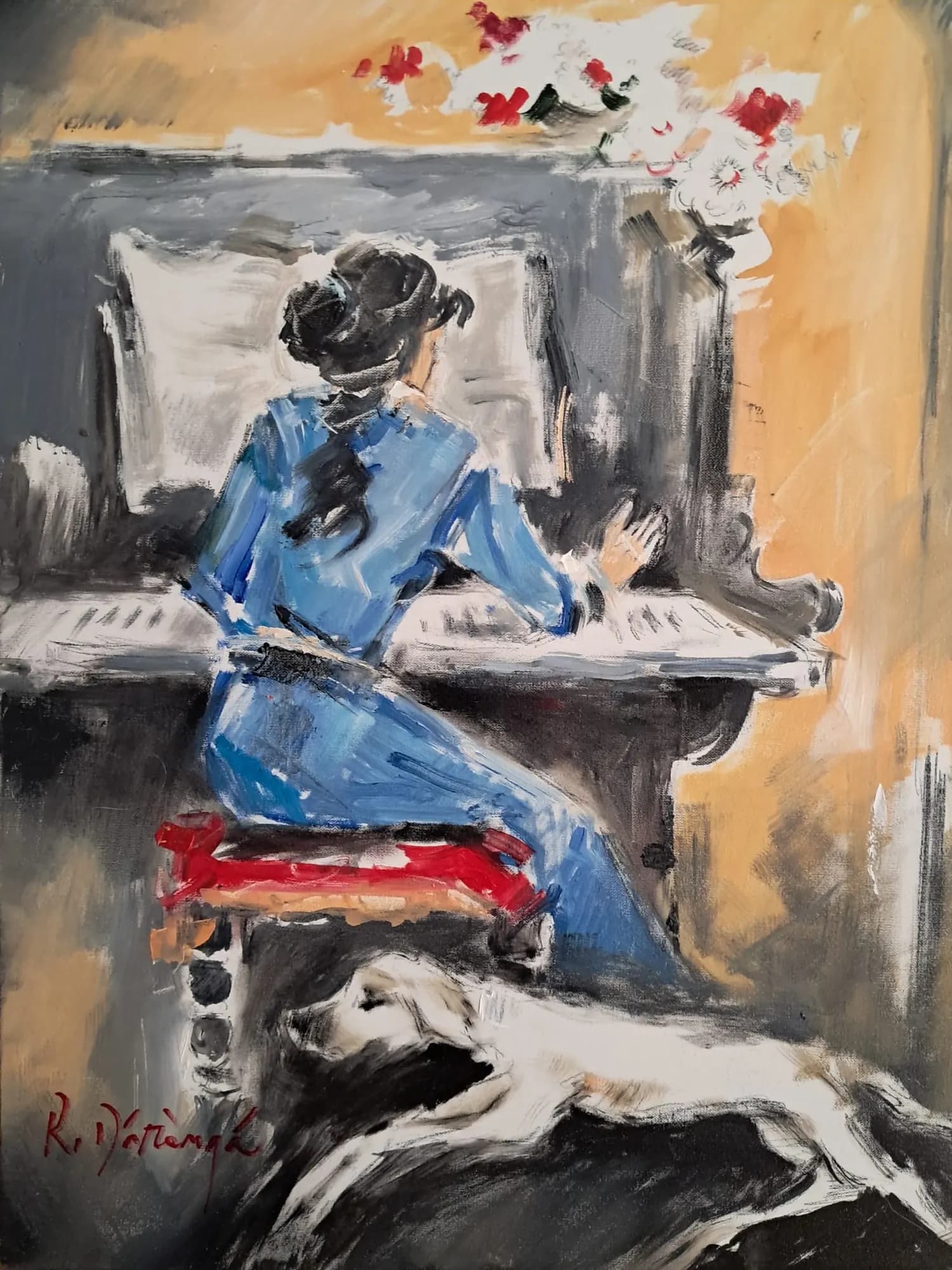 Pianista — Daranga Radu, ulei pe panza