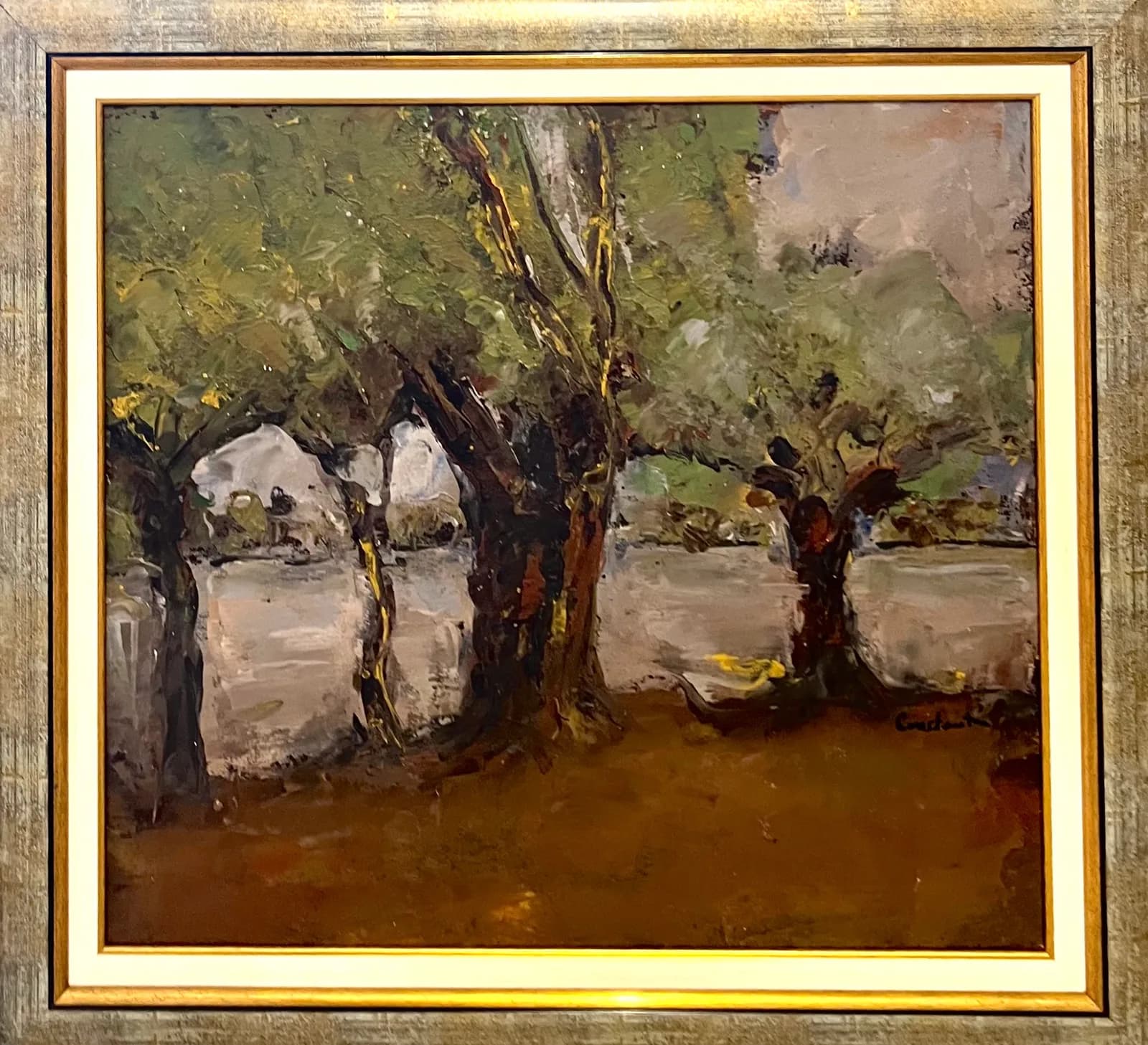 Pomi batrani — Gelu Constantin, ulei pe carton