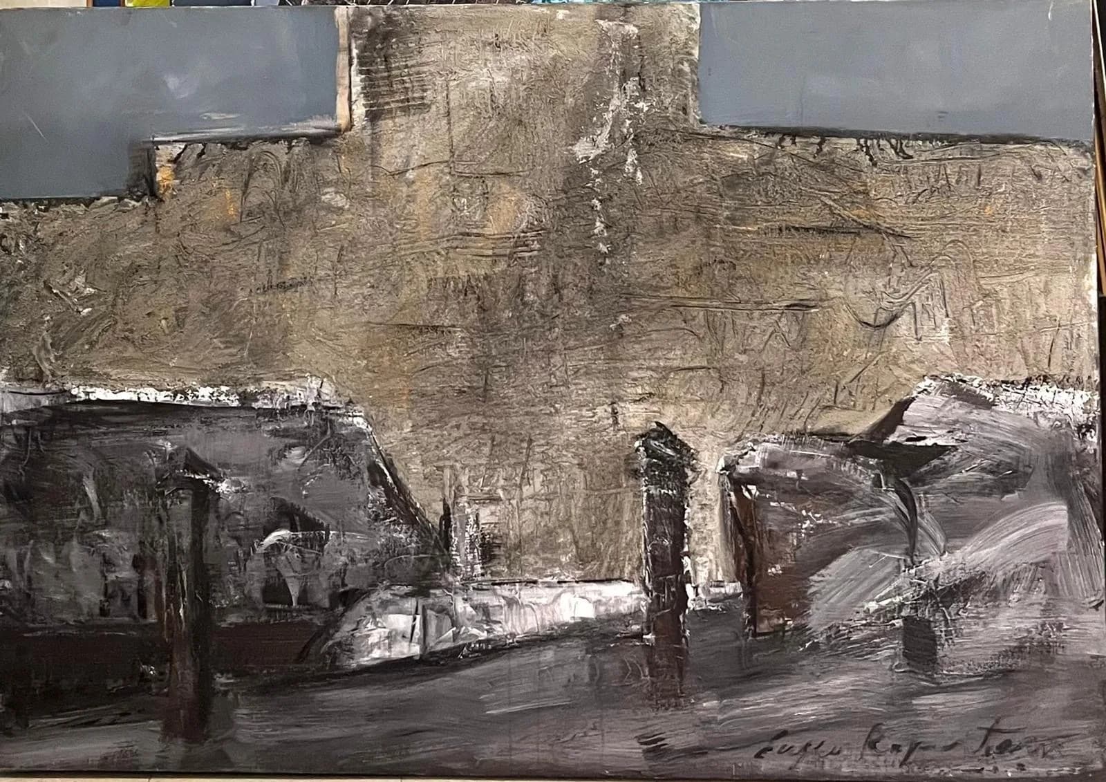 Vedere din atelier — Eugen Raportoru, ulei pe pânză