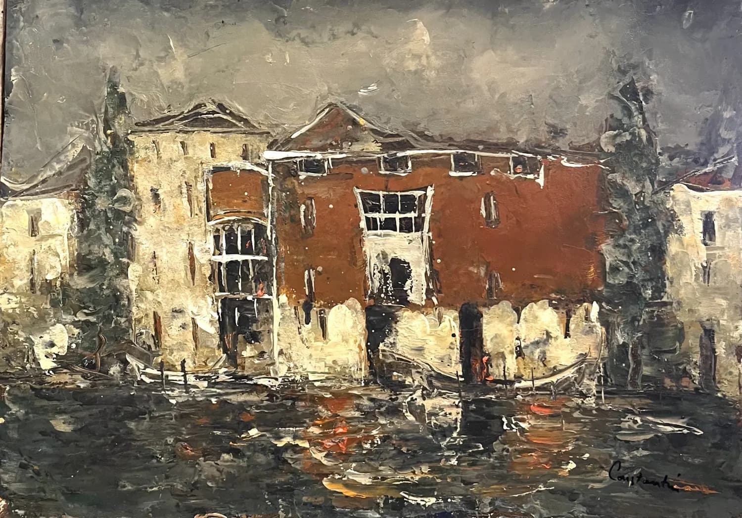 Venetia — Gelu Constantin, ulei pe carton